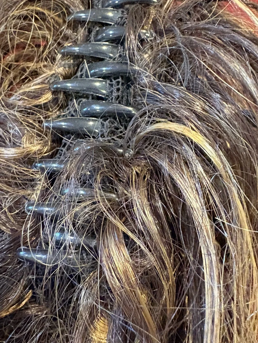 Pre Own Braided Ponytail Extension Ombre Brown Blonde Hairpiece w/Claw Clip-18”